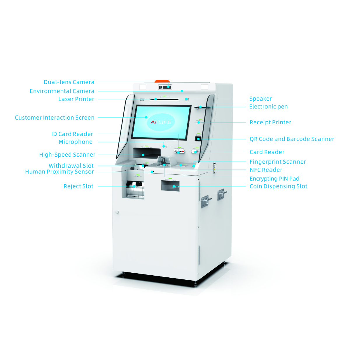 The D17 series cash deposit machines are equipped with high-speed cash processing modules and large-capacity cash 
bags, enabling high-speed bulk deposits and providing users with efficient and secure cash deposit solutions. They enhance the security of