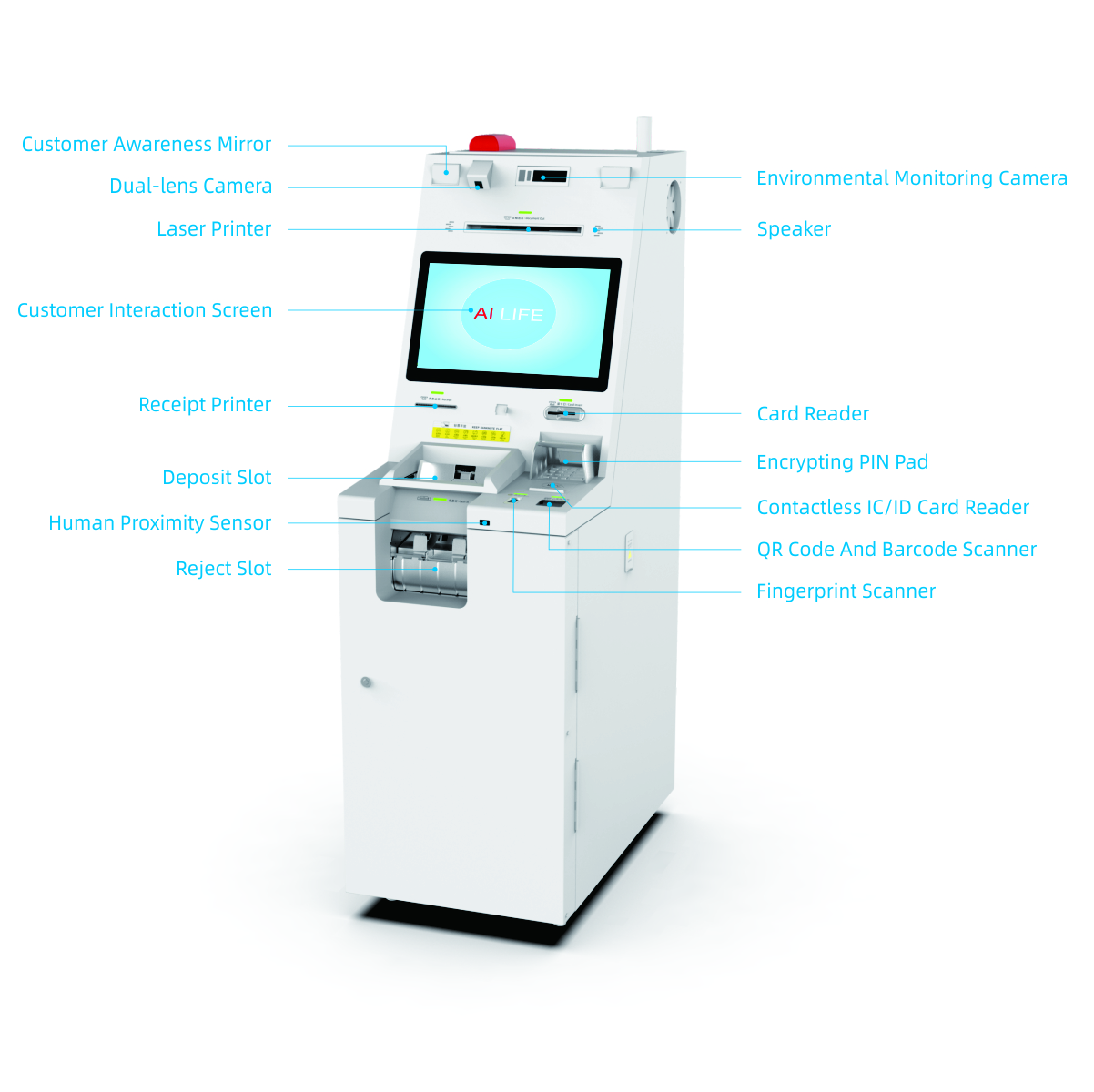 The D17 series cash deposit machines are equipped with high-speed cash processing modules and large-capacity cash 
bags, enabling high-speed bulk deposits and providing users with efficient and secure cash deposit solutions. They enhance the security of